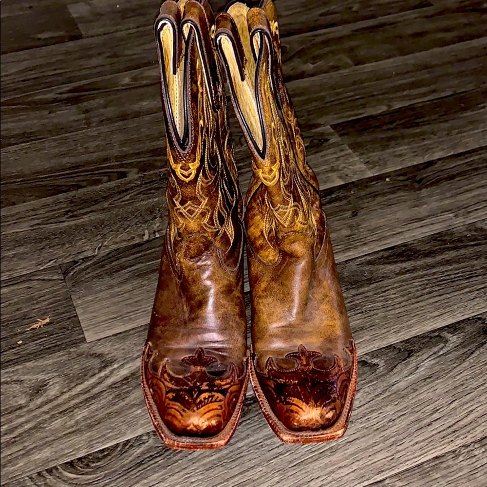 Tony Lama Square Toe Boots size 8.5